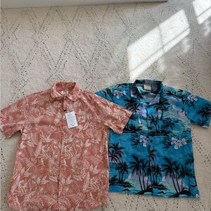 Bundle of 2 Tropical Button-Down Shirts - Short Sleeve, Boys 10-12
